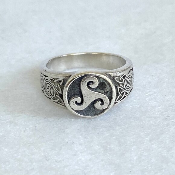 Sterling Silver 925 Signed PSCL Peter Stone Celtic Spiral Knot Band Ring Sz 7 - Picture 11 of 16